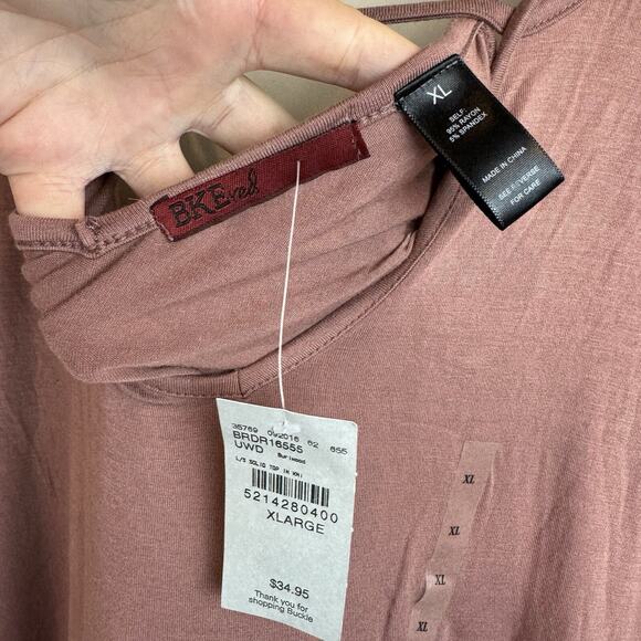 Buckle NWT BKE Red Tunic Top Women's XL Pullover Long Sleeve Slinky Boho - Picture 4 of 8